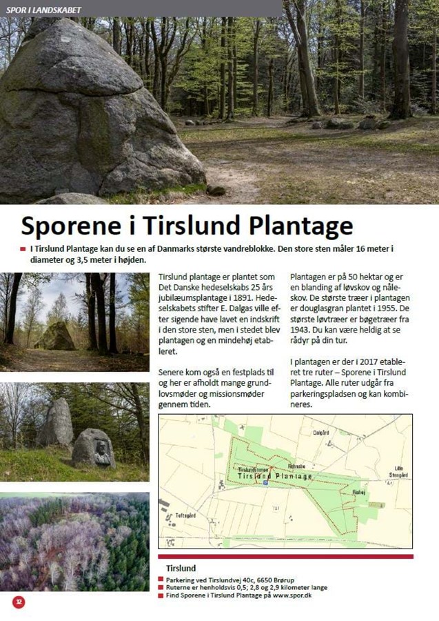 Opslag om Tirslund Plantage i Naturperle-folderen